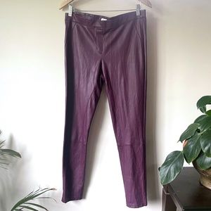 Wilfred Wine-Coloured Vegan Leather Trousers
